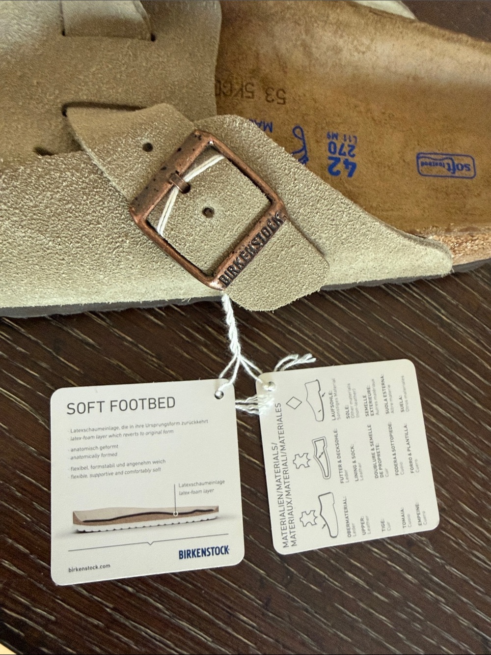 Birkenstock Boston Suede Clog - Sand/Taupe - Picture 5 of 5